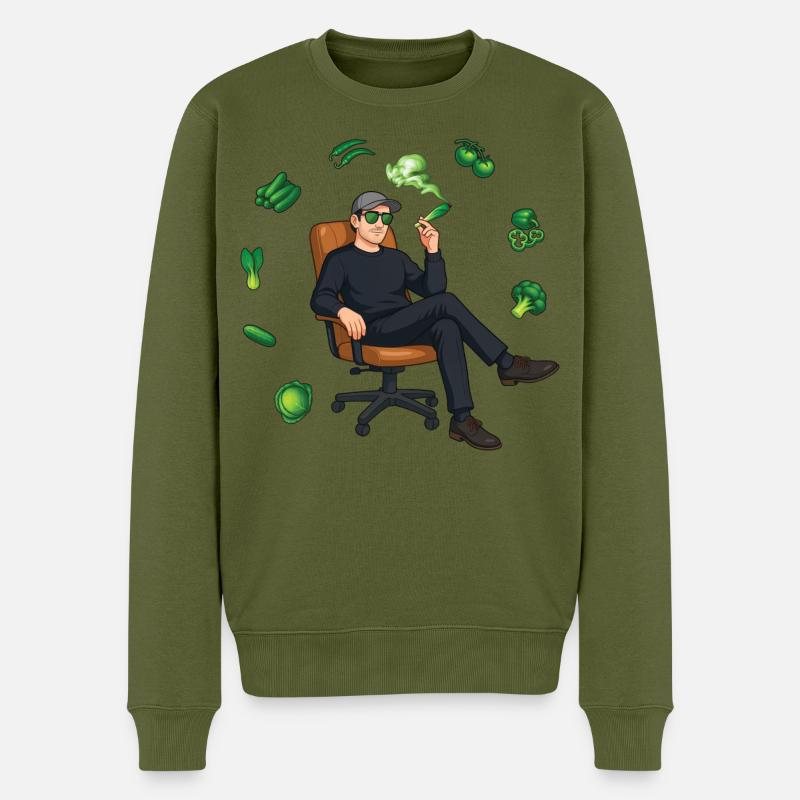 BE GREEN #2 - nice people - Pull Premium bio Homme - kaki