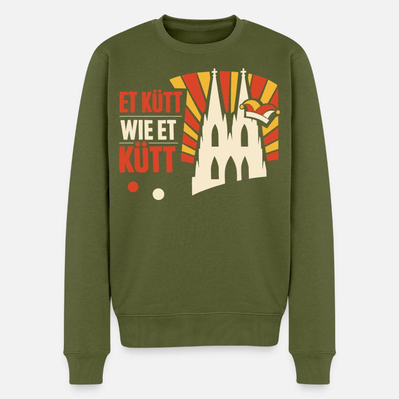 Karneval Köln Alaaf Geschenk Lustig - Männer Premium Bio Pullover - Khaki