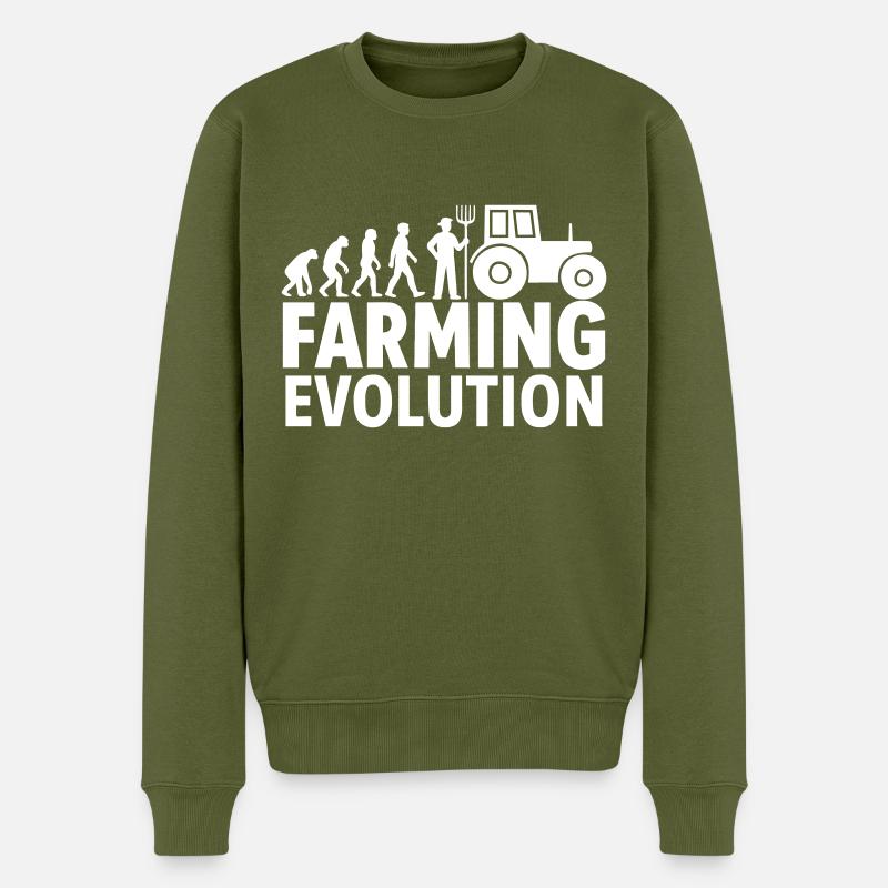 Agriculture Evolution Tracteur Agiculteur - Pull Premium bio Homme - kaki