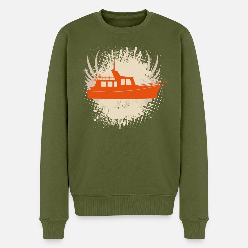Vector background de - Männer Premium Bio Pullover - Khaki