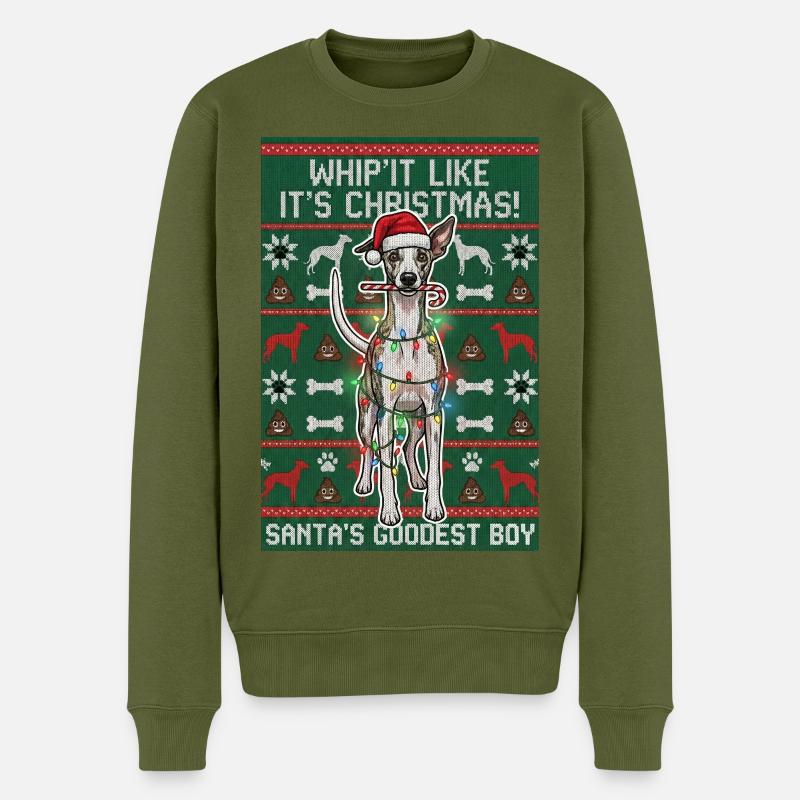 Whip'It Like It's Christmas FRONT - Männer Premium Bio Pullover - Khaki