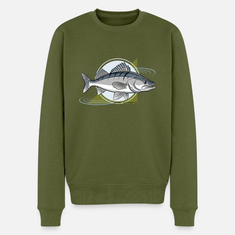 Zander Pêche Poissons Prédateurs - Pull Premium bio Homme - kaki