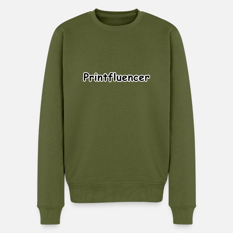 printfluencer 01 - Männer Premium Bio Pullover - Khaki