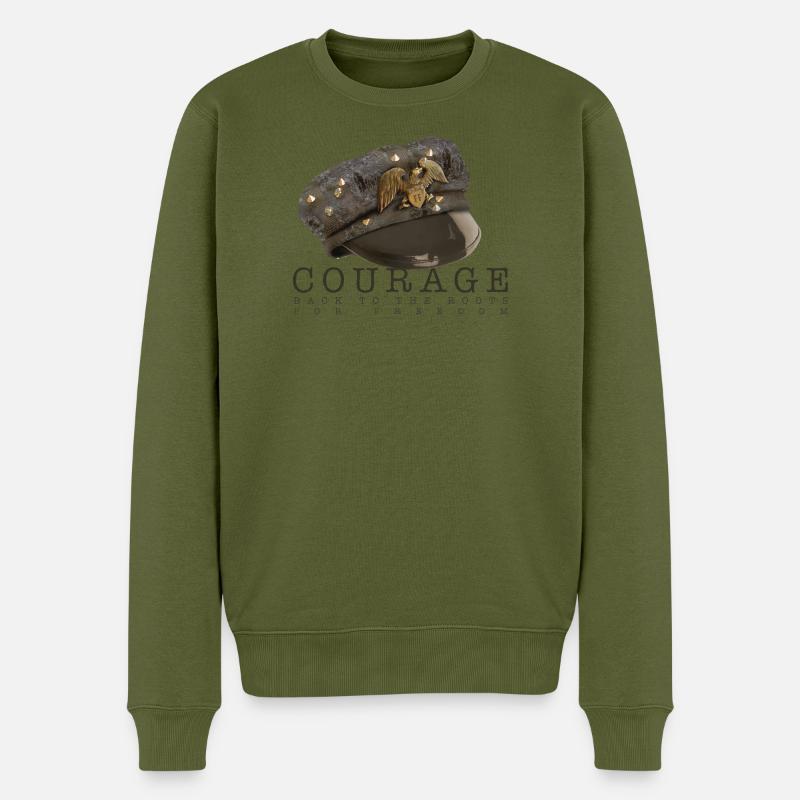 COURAGE FOR FREEDOM - Männer Premium Bio Pullover - Khaki