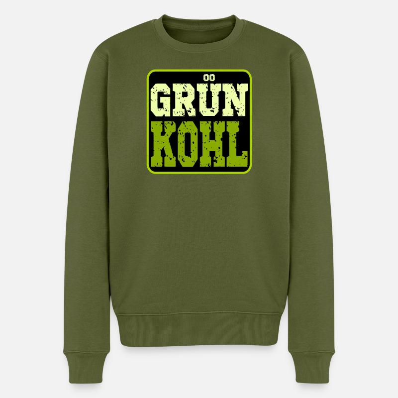 GRÜNKOHL - WINTERGEMÜSE - KOHLGERICHTE - KOHL - Männer Premium Bio Pullover - Khaki