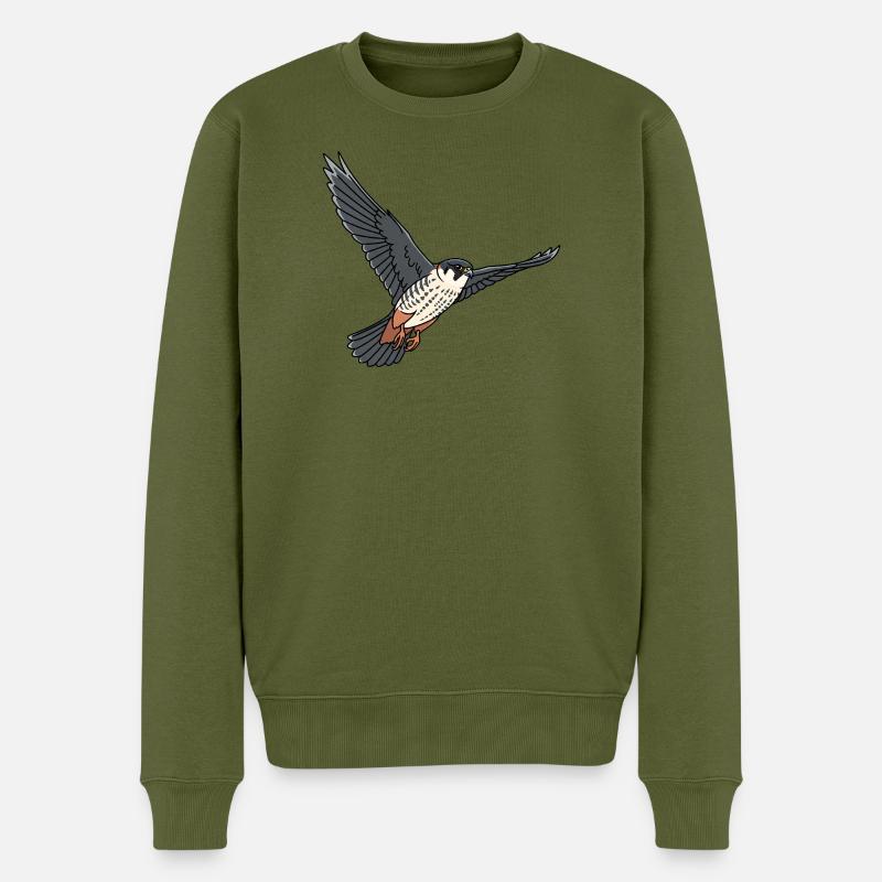 Faucon arboricole oiseau de proie - Pull Premium bio Homme - kaki