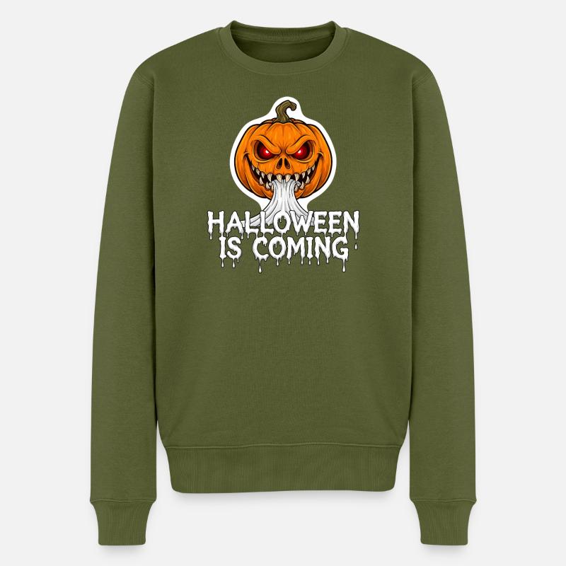 Halloween kommt - Männer Premium Bio Pullover - Khaki