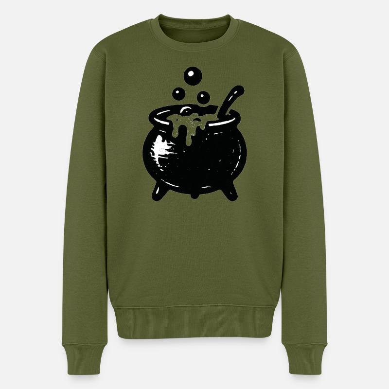 Hexenkessel Blubberzauber - Männer Premium Bio Pullover - Khaki