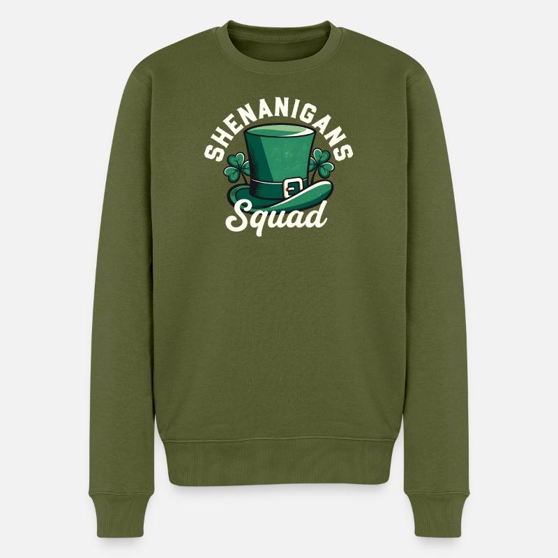 Shenanigans Squad Leprechaun-Hut - Männer Premium Bio Pullover - Khaki