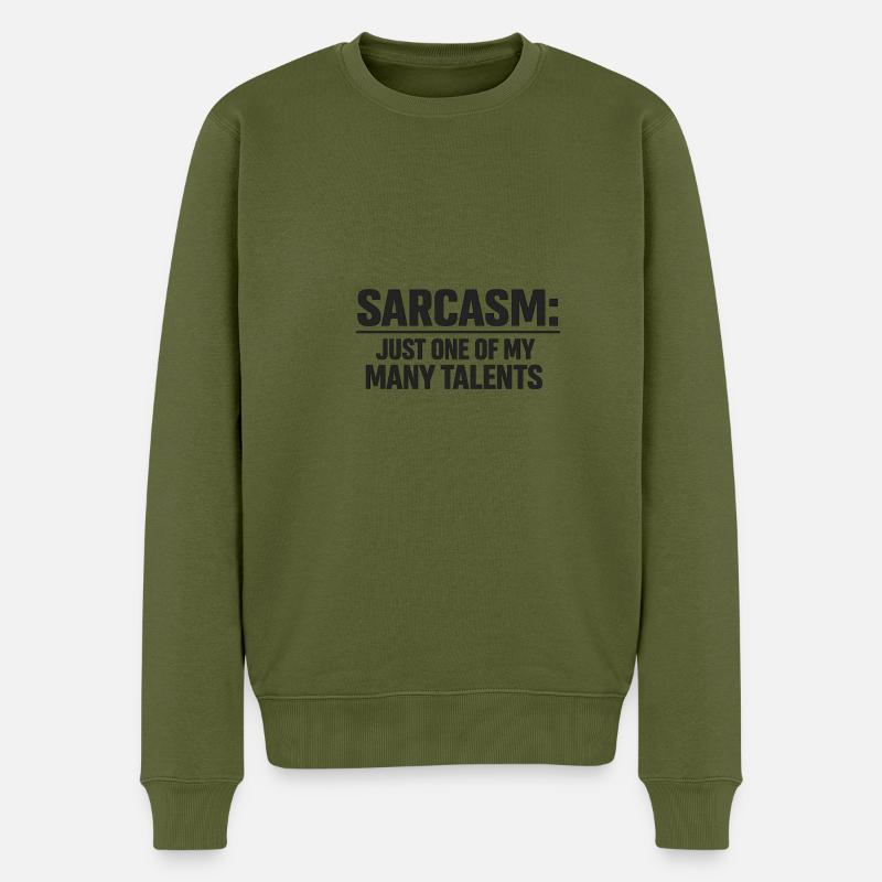 Sarkasmus: Eines meiner Talente - Männer Premium Bio Pullover - Khaki