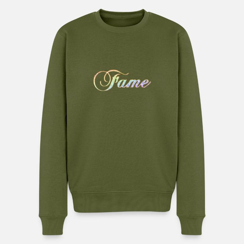 Fame Diamond Rainbow frech cooler Schriftzug - Männer Premium Bio Pullover - Khaki