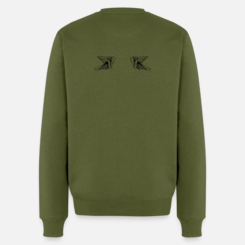 Design 14 (Flügelset, weit) - Männer Premium Bio Pullover - Khaki