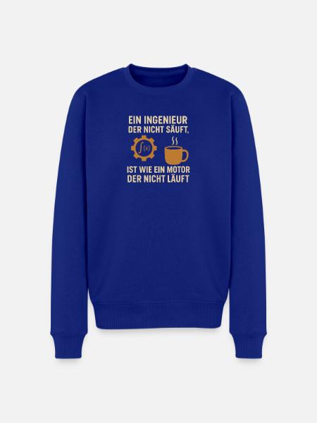 Engineer Humor Coffee Engine - Men's Premium Organic Jumper - royal blue