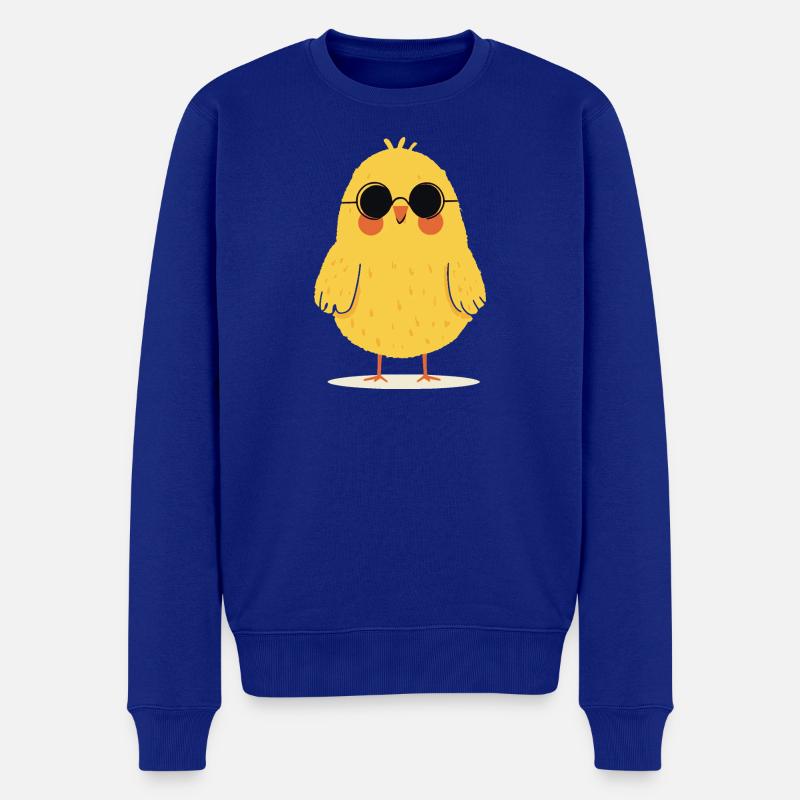 Küken mit Sonnenbrille - Männer Premium Bio Pullover - Royalblau