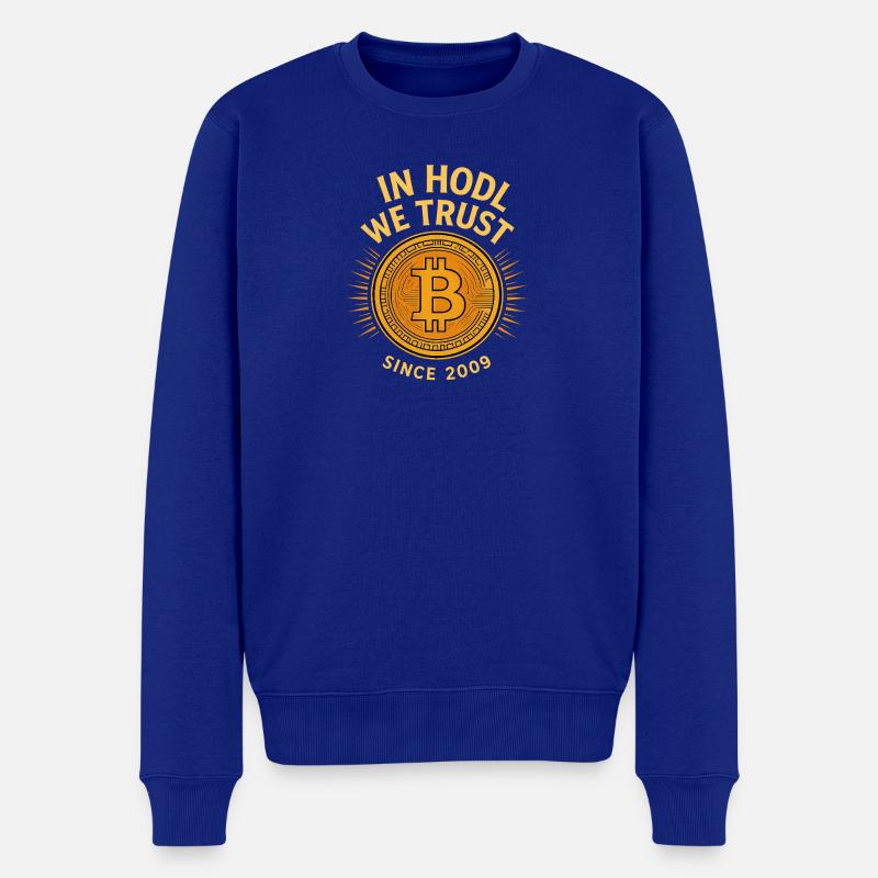 Conception de l’emblème Bitcoin Trust - Pull Premium bio Homme - bleu roi