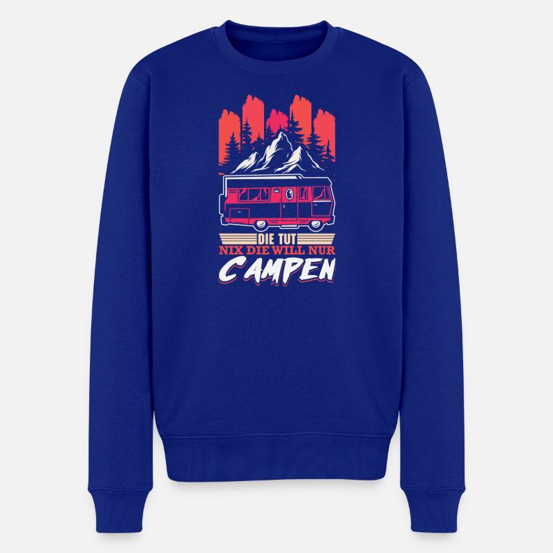 Camper Camping Wohnwagen Spruch - Männer Premium Bio Pullover - Royalblau