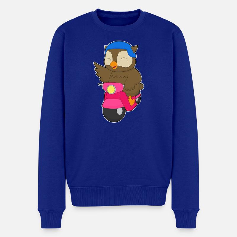 Eule Motorroller - Männer Premium Bio Pullover - Royalblau