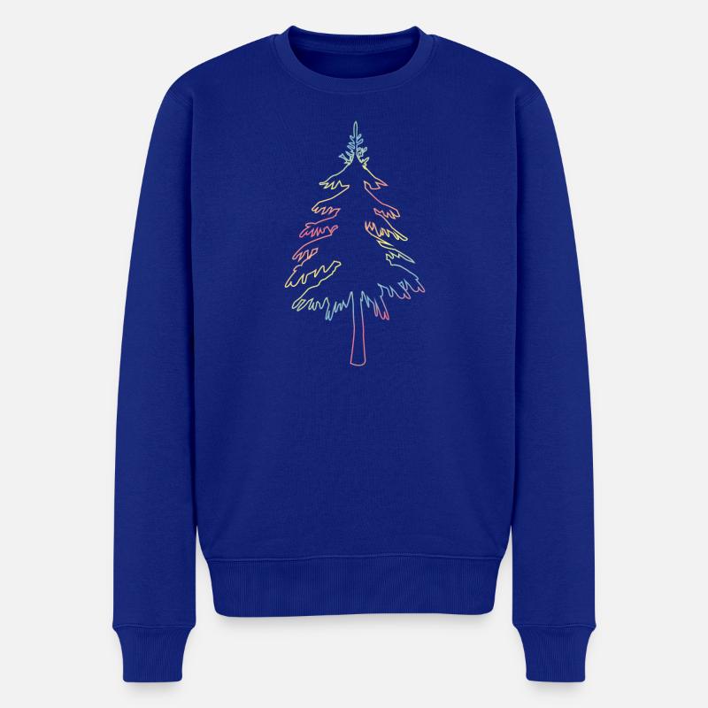 Christbaum, Tannenbaum oder Weihnachtsbaum Umriss - Männer Premium Bio Pullover - Royalblau