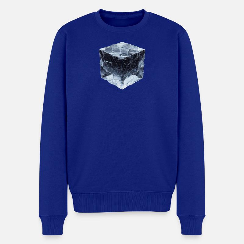 Eiswürfel im Polygon-Stil - Männer Premium Bio Pullover - Royalblau