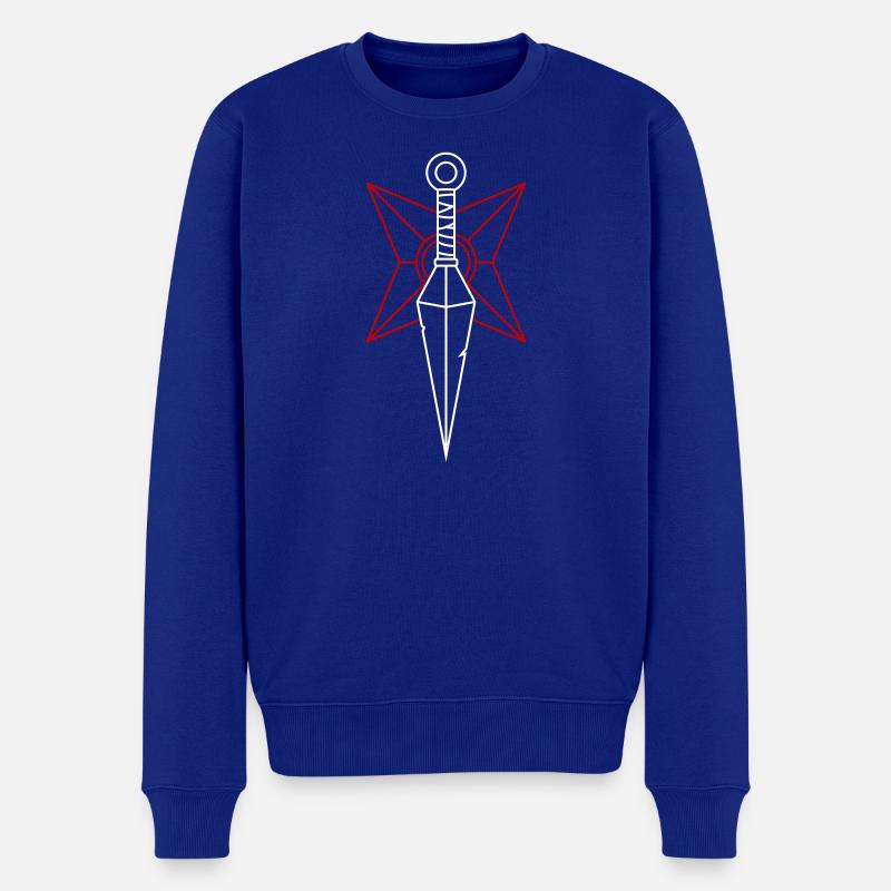 Kunai und Shuriken - Männer Premium Bio Pullover - Royalblau