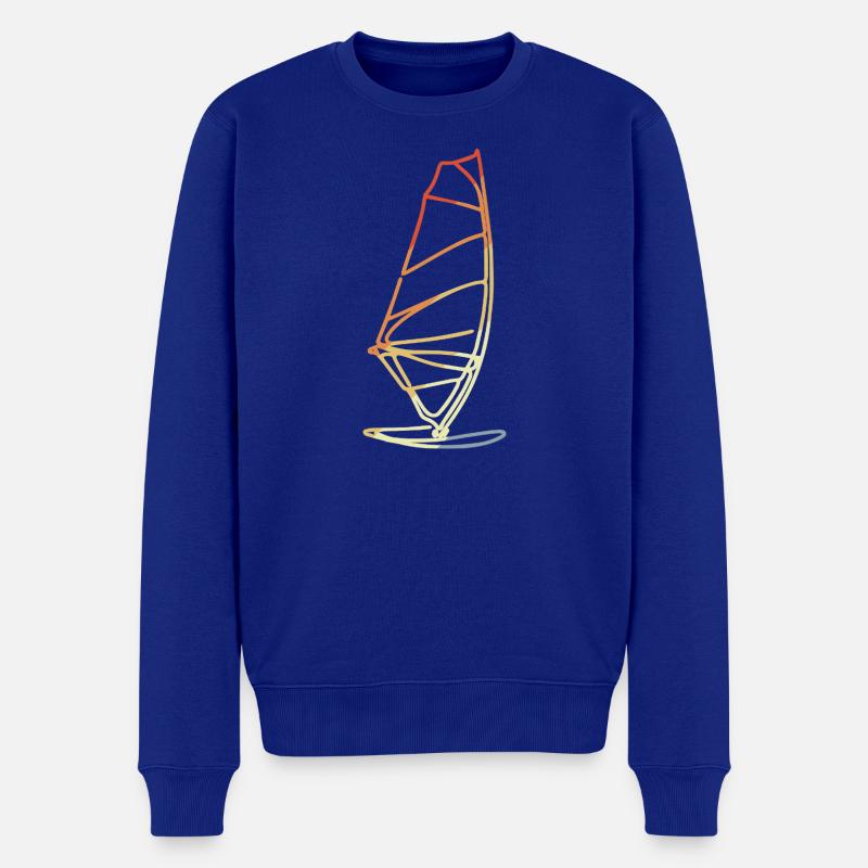 Windsurfen im Retro Stil - Männer Premium Bio Pullover - Royalblau