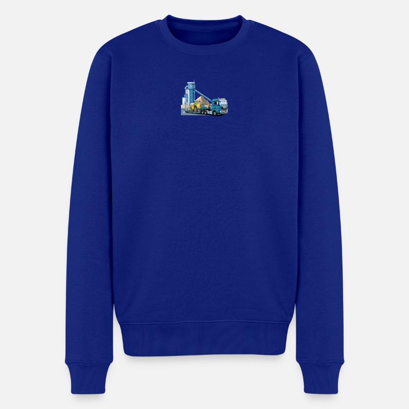 Tieflader im Kieswerk - Männer Premium Bio Pullover - Royalblau