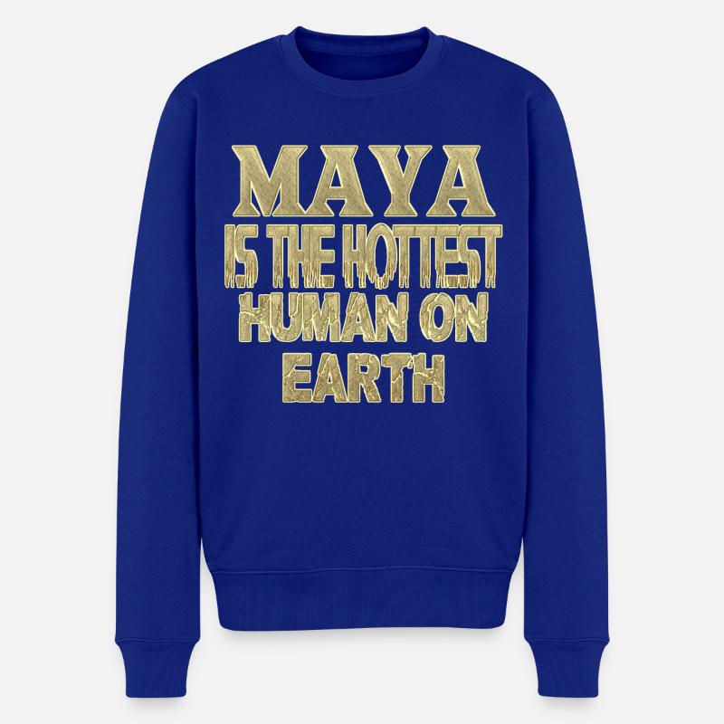 Maya - Männer Premium Bio Pullover - Royalblau