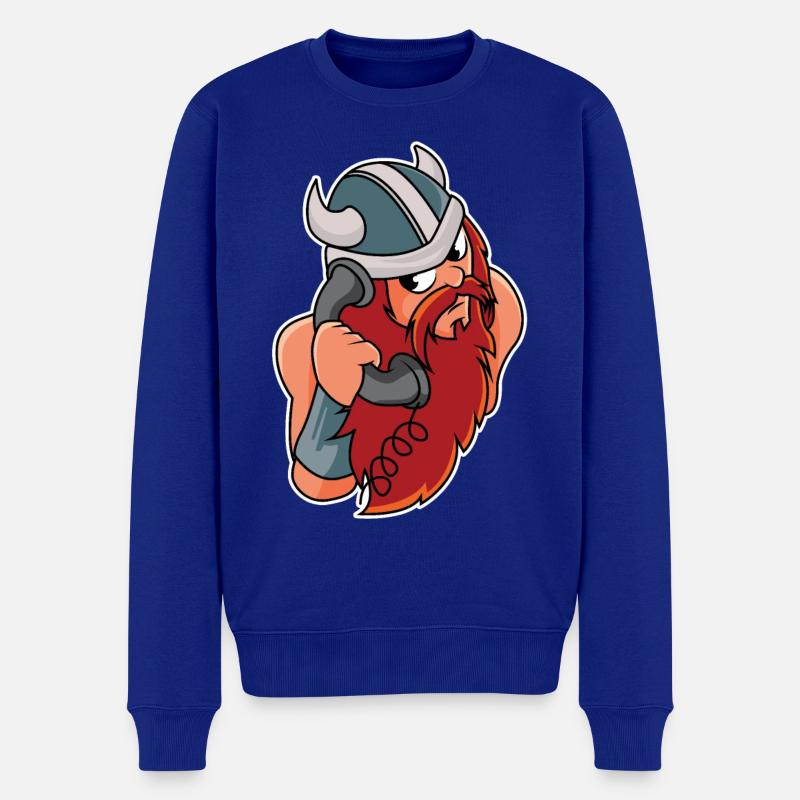 Vikings au téléphone - design - Pull Premium bio Homme - bleu roi