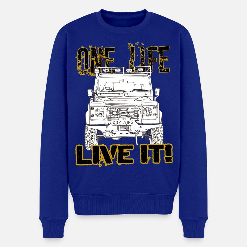 Defender one life live it - Männer Premium Bio Pullover - Royalblau