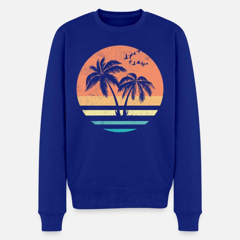 Insel Palme Palmen - Männer Premium Bio Pullover - Royalblau