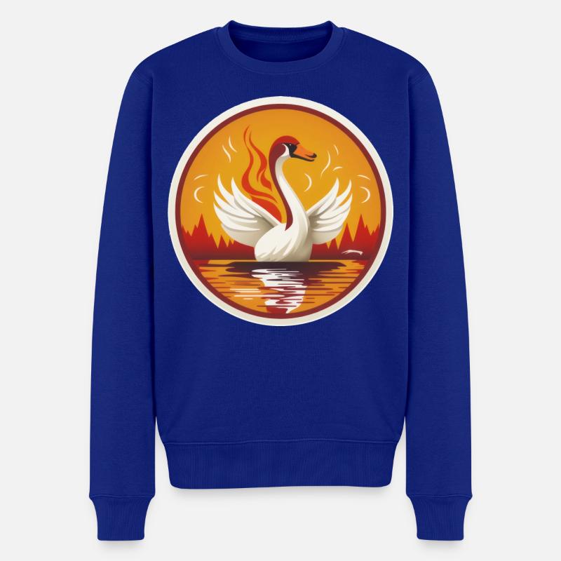 Schwan - Männer Premium Bio Pullover - Royalblau