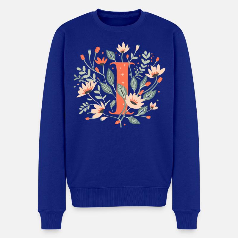 I typography floral - Männer Premium Bio Pullover - Royalblau