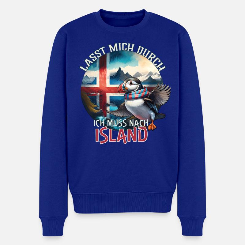 Island - lasst mich durch - Papageientaucher - Männer Premium Bio Pullover - Royalblau