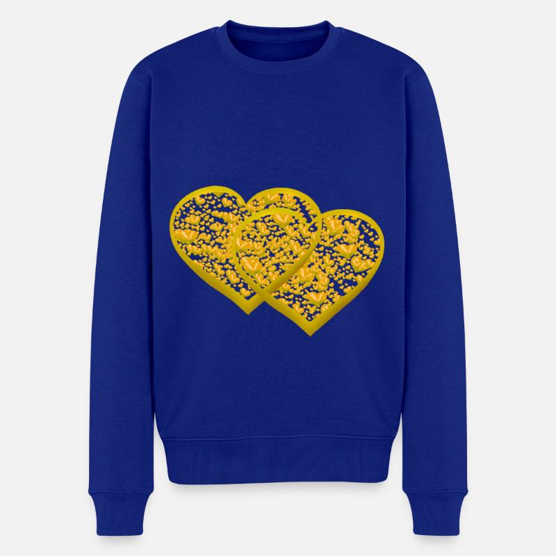 Herz Herzen Partner Partnerschaft Valentin - Männer Premium Bio Pullover - Royalblau