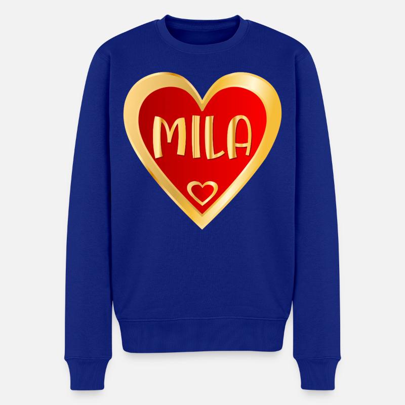 MÄDCHENNAME MILA HEART - Männer Premium Bio Pullover - Royalblau