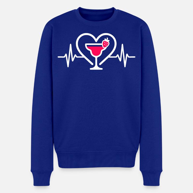 Daiquiri Herz-Erdbeer-Cocktail - Männer Premium Bio Pullover - Royalblau