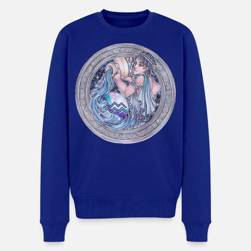 Zodiac Sign Sternzeichen Wassermann Aquarius - Männer Premium Bio Pullover - Royalblau