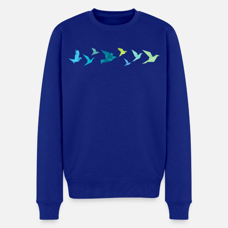 Origami Vogelzug - Männer Premium Bio Pullover - Royalblau