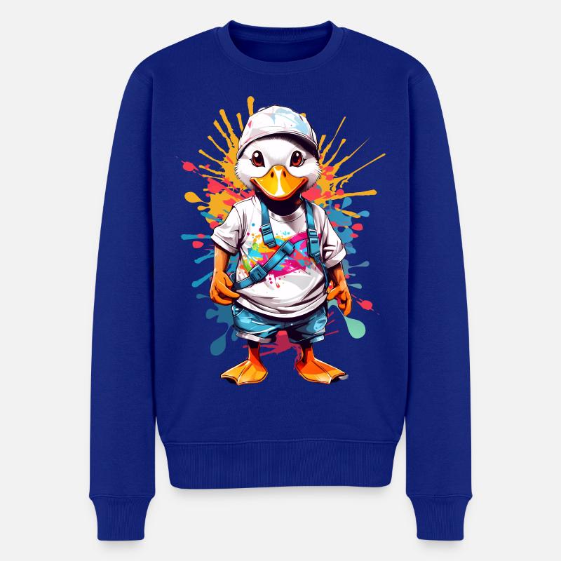 Coole Ente - Männer Premium Bio Pullover - Royalblau