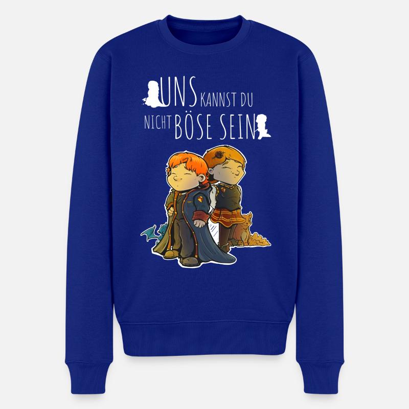 Nie böse sein: Heldenkinder Duo - Männer Premium Bio Pullover - Royalblau
