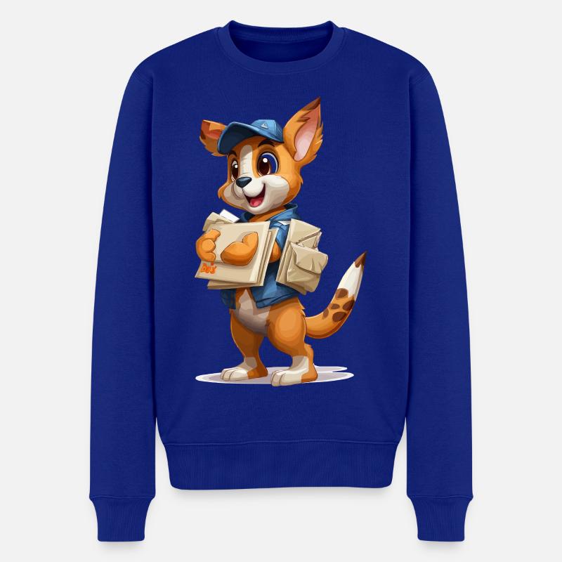 Postbote-Welpe mit Briefen - Männer Premium Bio Pullover - Royalblau
