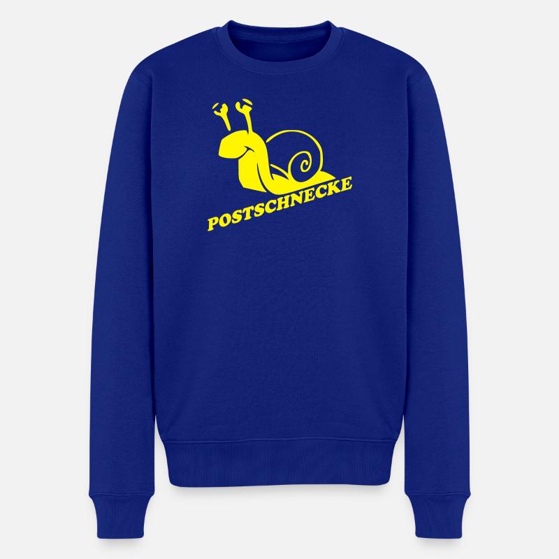 Gelbe Schnecke Retro-Logo Post - Männer Premium Bio Pullover - Royalblau