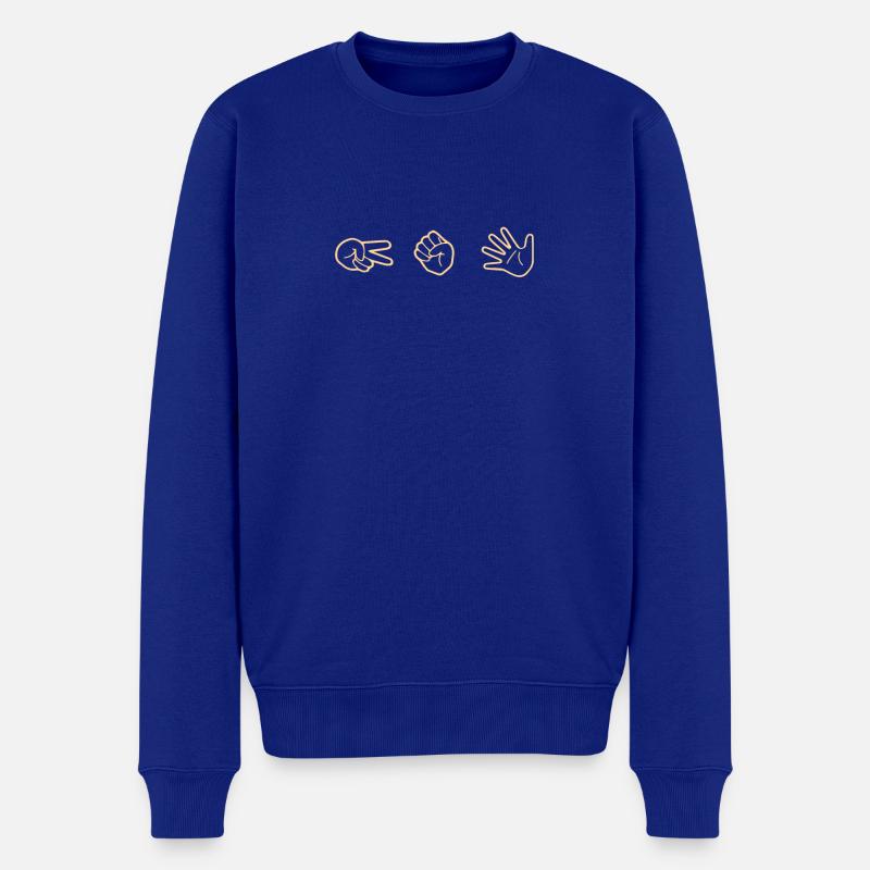 Schere Stein Papier - Männer Premium Bio Pullover - Royalblau