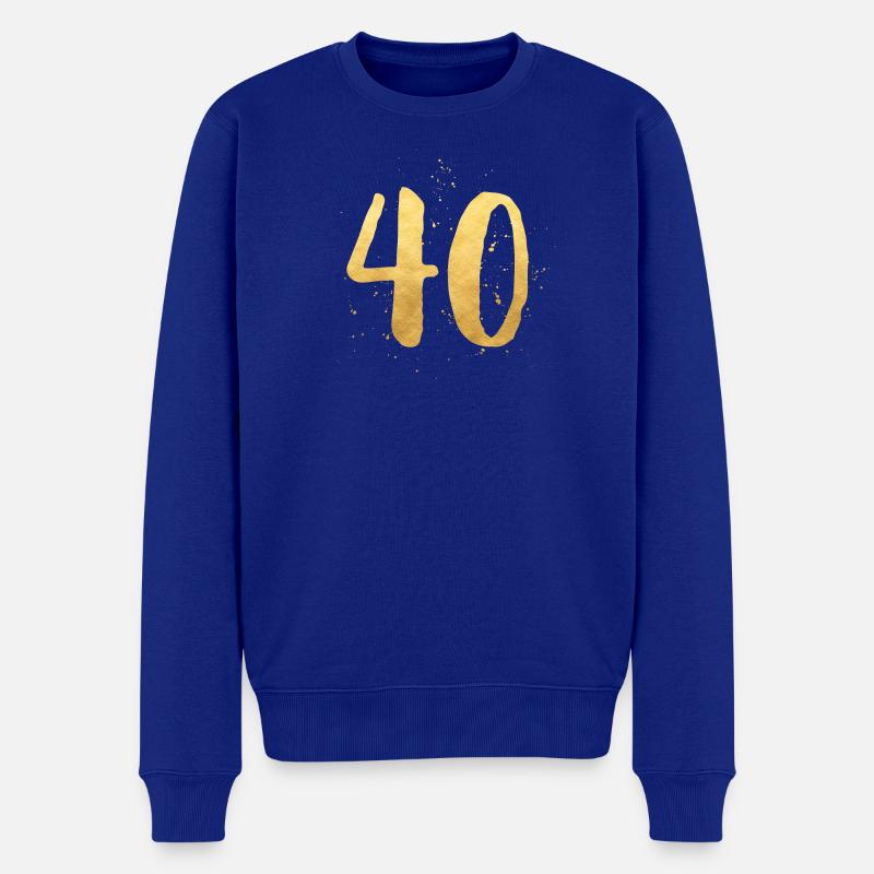 40 gold runder Geburtstag vierzig - Männer Premium Bio Pullover - Royalblau