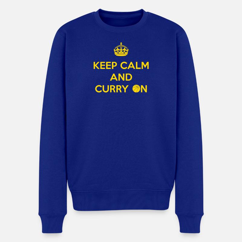 Restez calme et curry - Pull Premium bio Homme - bleu roi