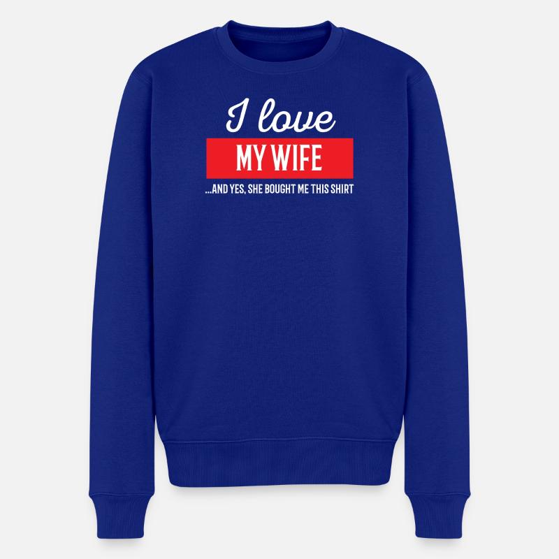 Ich liebe meine Frau - Männer Premium Bio Pullover - Royalblau