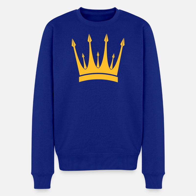 Krone / König / Crown / King - Männer Premium Bio Pullover - Royalblau