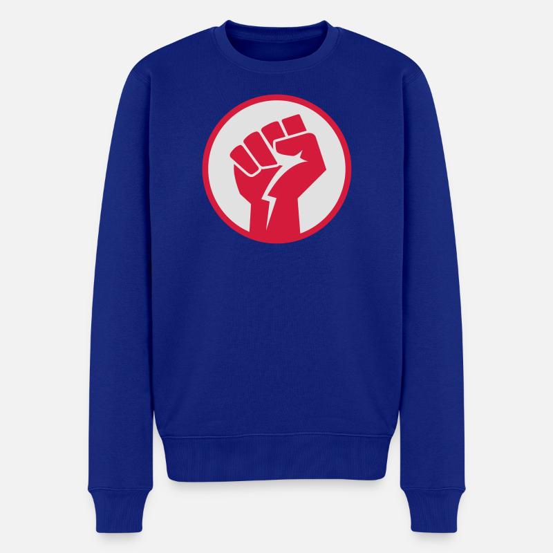kampfsport power faust - Männer Premium Bio Pullover - Royalblau