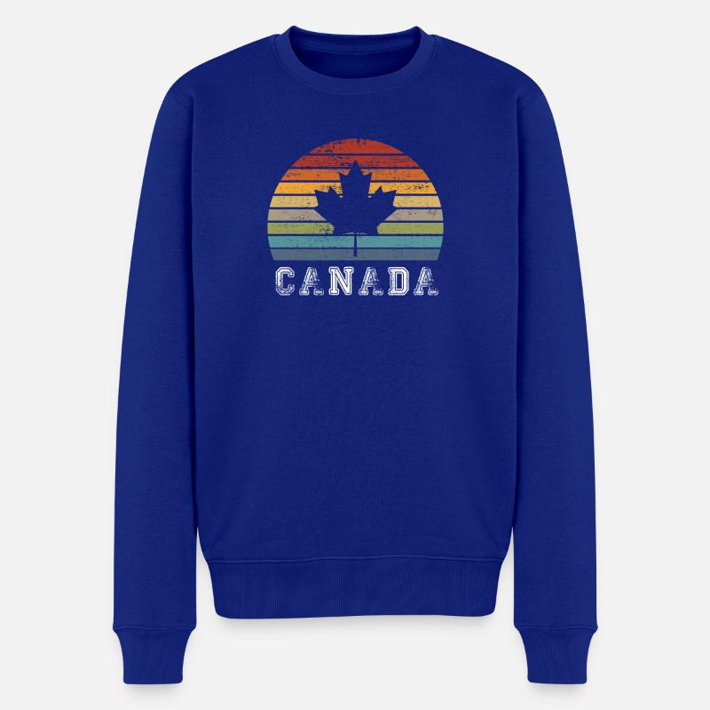 Conception / cadeau de feuille d'érable vintage du Canada - Pull Premium bio Homme - bleu roi