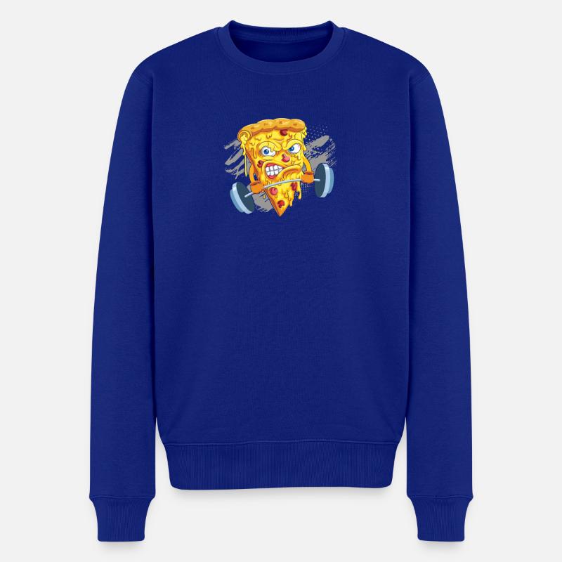 Fan de pizza haltère pizza - Pull Premium bio Homme - bleu roi